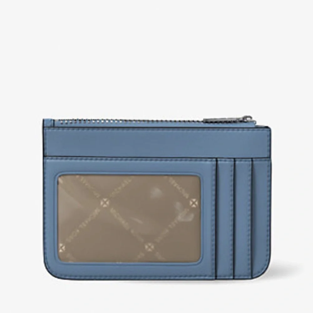Michael Kors Light Blue Zip Card Case Small Wallet